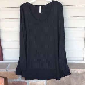 SOLID BLACK Ribbed LulaRoe Lynnae 3XL